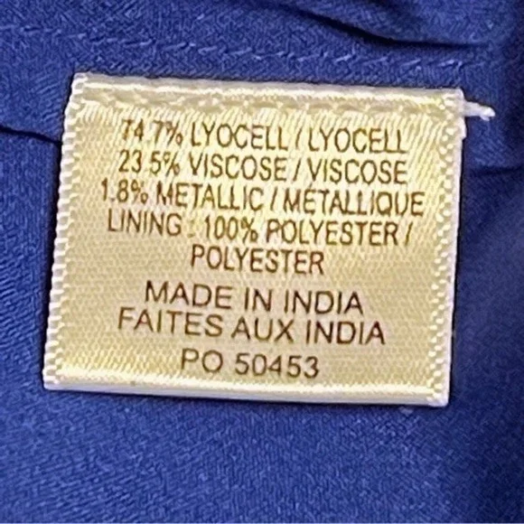 Misa Los Angeles Dress Blue Gold Medium Ambrosia Ruffle Hem Boho Festival NEW - Picture 6 of 16